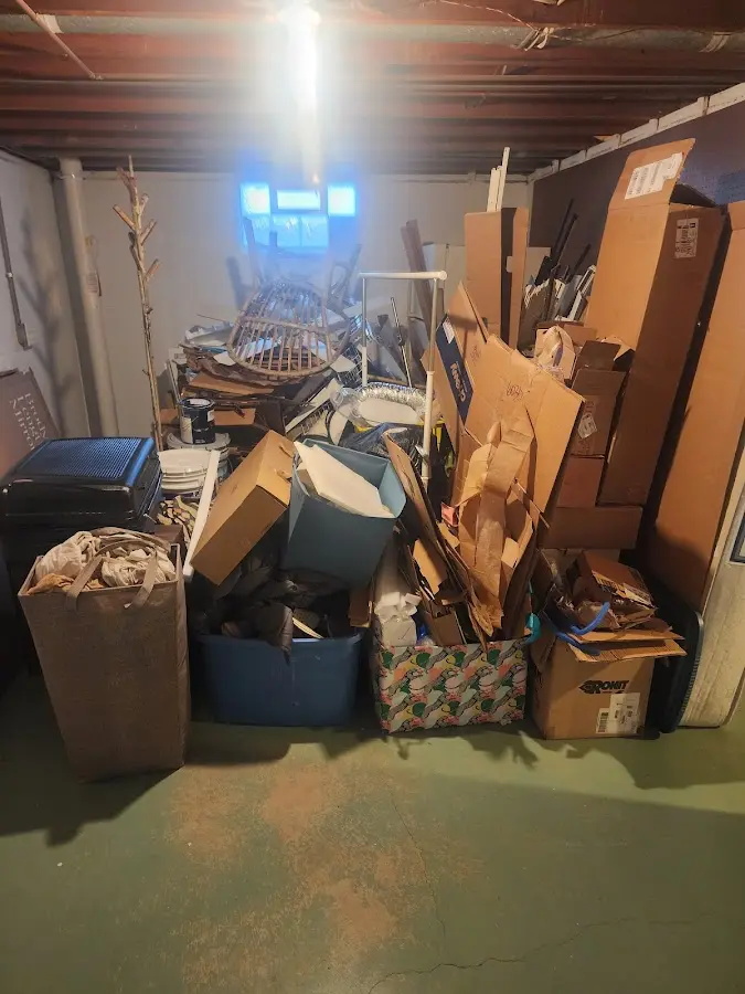 Roll-off dumpster container at job site for Roll Off Dumpster Rental in Evansville